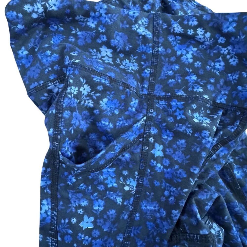 Laundry By Shelli Segal Blue Floral Leggings High Waist Size Medium - Picture 4 of 6